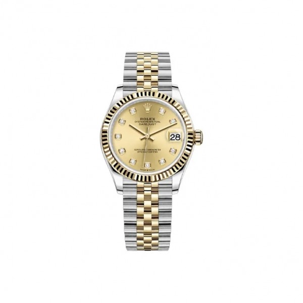 ROLEX ロレックス デイトジャスト シリーズ 自動機械式ムーブメント 100 メートル防水 日付表示 レディース ウォッチ スイス時計 31mm ゴールド ダイヤル オイスタースチール ケース オイスタースチール ストラップ